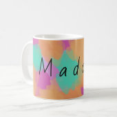 Farbige, mutige moderne künstlerische Muster Kaffeetasse (Vorderseite Links)