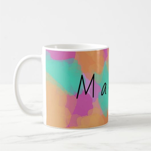 Farbige, mutige moderne künstlerische Muster Kaffeetasse (Links)