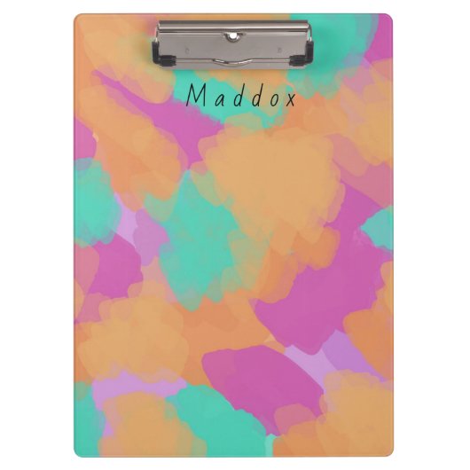 Farbige, mutige Moderne Künstlermuster + Individue Klemmbrett (Vorderseite)