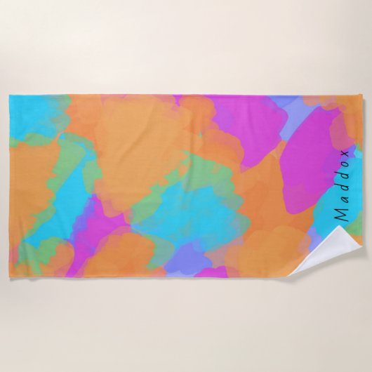 Farbige, mutige Moderne Künstlermuster + Individue Strandtuch (Vorderseite)