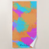 Farbige, mutige Moderne Künstlermuster + Individue Strandtuch (Vorderseite)