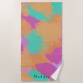 Farbige, mutige Moderne Künstlermuster + Individue Strandtuch (Vorderseite)