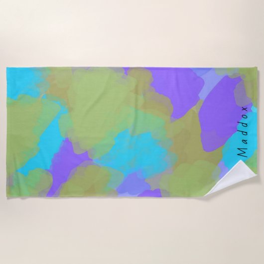 Farbige, mutige Moderne Künstlermuster + Individue Strandtuch (Vorderseite)