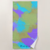 Farbige, mutige Moderne Künstlermuster + Individue Strandtuch (Vorderseite)