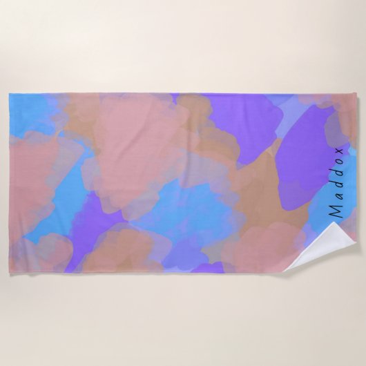 Farbige, mutige Moderne Künstlermuster + Individue Strandtuch (Vorderseite)