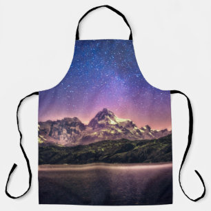 Farbige nächtliche Himmel-Landschaft mit sternenkl Schürze