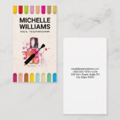 Farbige Nägel | Nagel Polnische Flasche und Brush Visitenkarte (Vorne/Hinten)