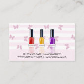 Farbige Nagel-Polnische Flaschen Visitenkarte (Rückseite)