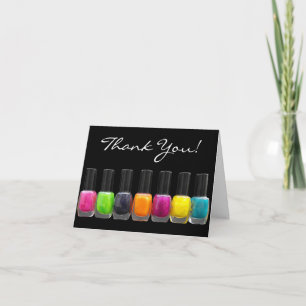 Farbige Nagellackflaschen, Nagelstudio Dankeskarte