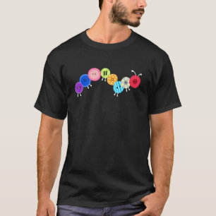 Farbige Nähknopf-Raupen-Nähhandwerk Ki T-Shirt