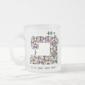 Farbige Nähmaschine Muster Mattierte Tasse (Links)
