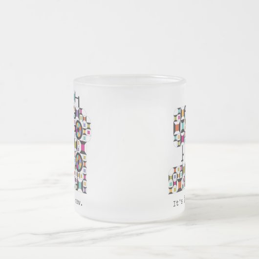 Farbige Nähmaschine Muster Mattierte Tasse (Mittel)