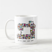 Farbige Nähmaschine Steppmuster Tasse (Links)