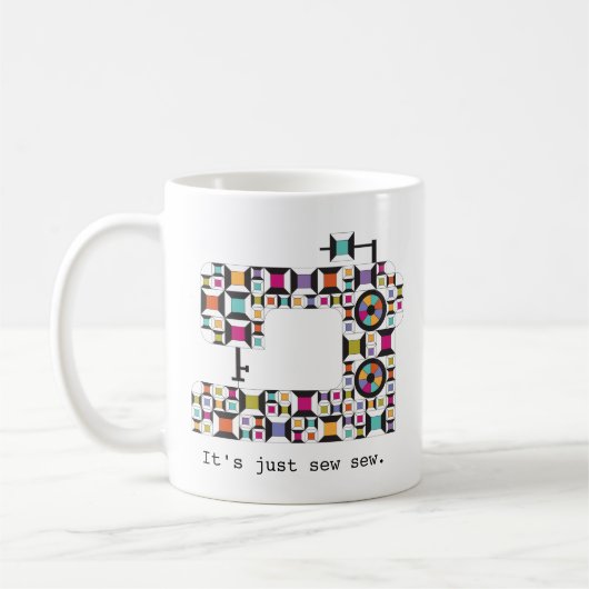 Farbige Nähmaschine Steppmuster Tasse (Links)