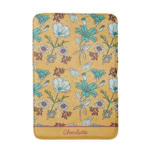 Farbige, nahtlose Blumenmuster personalisierter Na Badematte