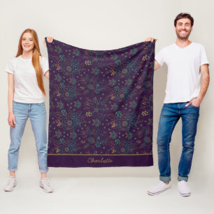 Farbige, nahtlose Blumenmuster personalisierter Na Fleecedecke