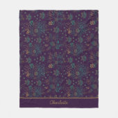 Farbige, nahtlose Blumenmuster personalisierter Na Fleecedecke (Vorderseite)