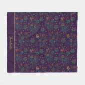 Farbige, nahtlose Blumenmuster personalisierter Na Fleecedecke (Vorderseite (Horizontal))