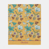 Farbige, nahtlose Blumenmuster personalisierter Na Fleecedecke (Vorderseite)