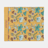 Farbige, nahtlose Blumenmuster personalisierter Na Fleecedecke (Vorderseite (Horizontal))