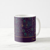 Farbige, nahtlose Blumenmuster personalisierter Na Kaffeetasse (VorderseiteRechts)