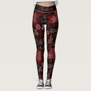 Farbige, nahtlose Blumenmuster personalisierter Na Leggings