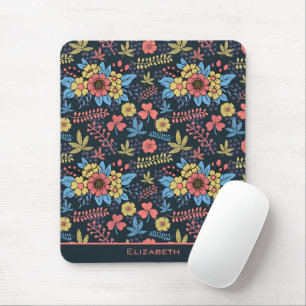 Farbige, nahtlose Blumenmuster personalisierter Na Mousepad