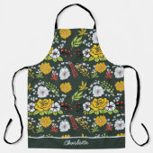 Farbige, nahtlose Blumenmuster personalisierter Na Schürze (Vorderseite)