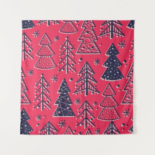 Farbige, nahtlose Muster-Tapete mit Weihnachten Wandteppich (Vorderseite)