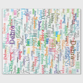 farbige Namen . benutzerdefinierte mehrfarbige Geschenkpapier (Flach)