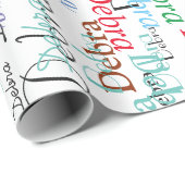 farbige Namen . benutzerdefinierte mehrfarbige Geschenkpapier (Rolleneckpunkt)