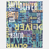 Farbige Namen, die über kariertes Muster replizier Fleecedecke (Vorderseite)