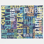 Farbige Namen, die über kariertes Muster replizier Fleecedecke (Vorderseite (Horizontal))