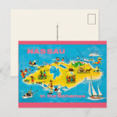 Farbige Nassau-Karte Postkarte (Vorne/Hinten)