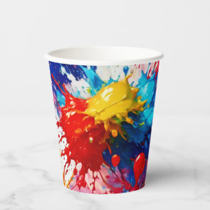 Farbige nasse Spritzdesigns Pappbecher