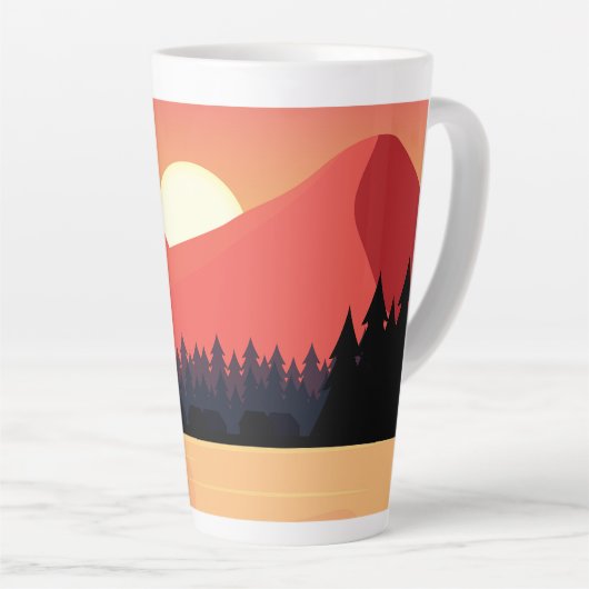 Farbige Naturlandschaft Milchtasse (Rechte Ecke)