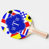 Farbige Nautical Signal Flags Royal 3I Monogramm Tischtennis Schläger (Seitenansicht)