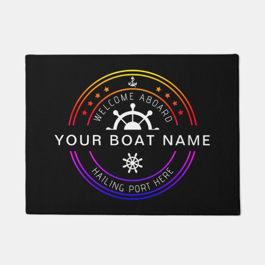 Farbige Nautiker Name des benutzerdefinierten Boot Fußmatte (Vorderseite)
