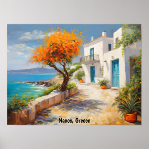 Farbige Naxos Griechenland Ölmalerei Poster