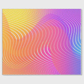 Farbige Neon-Abstrakte geometrische Waves Streifen Geschenkpapier (Flach)