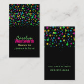 Farbige Neon Confetti Mommy Networking Card Telefonnummerkarte (Vorne/Hinten)