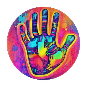 Farbige Neon-Fünf-und-Halb-Finger-Kunst Schneidebrett