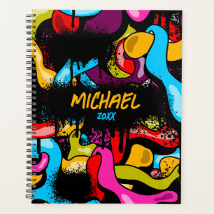 Farbige Neon-Graffiti-Hip-Hop- Street-Art-Teenager Planer