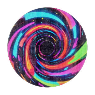 Farbige Neon-Spirale Abstrakte Kunst Schneidebrett