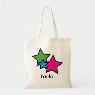 Farbige Neon-Stern-Trio-Personalisierte-Tasche-Des Tragetasche