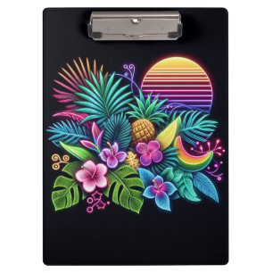 Farbige Neon-Tropen/Hawaii Klemmbrett