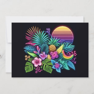 Farbige Neon tropisch/Hawaiianisch Feiertagskarte