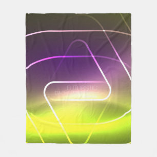 Farbige neonlichte Hintergrund mit abstraktem L Fleecedecke