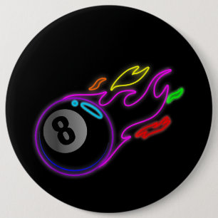 Farbige Neonlichter Eight Ball Billard Pool Button