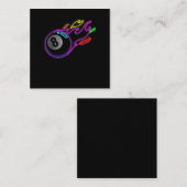 Farbige Neonlichter Eight Ball Billard Pool Quadratische Visitenkarte (Vorne/Hinten)